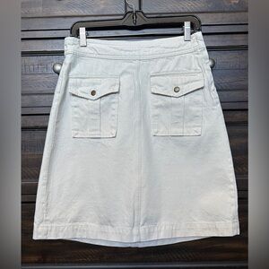 J. Crew Denim Skirt Front Pockets in Ecru Size 28